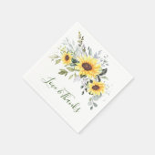 Serviette En Papier Papier de verdure d'eucalyptus de tournesols éléga (Coin)
