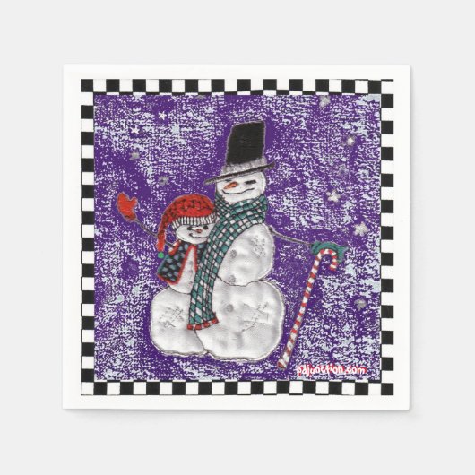 Serviette En Papier Papier de voeux de neige (Devant)