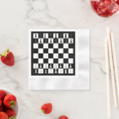 Serviette En Papier Papier d'échecs - Élégant échiquier Des (En situation)