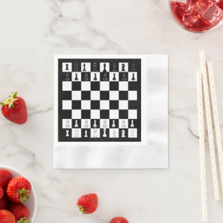 Serviette En Papier Papier d'échecs - Élégant échiquier Des