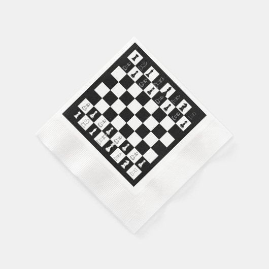 Serviette En Papier Papier d'échecs - Élégant échiquier Des (Coin)