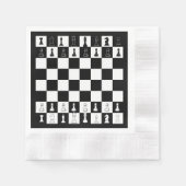 Serviette En Papier Papier d'échecs - Élégant échiquier Des (Devant)