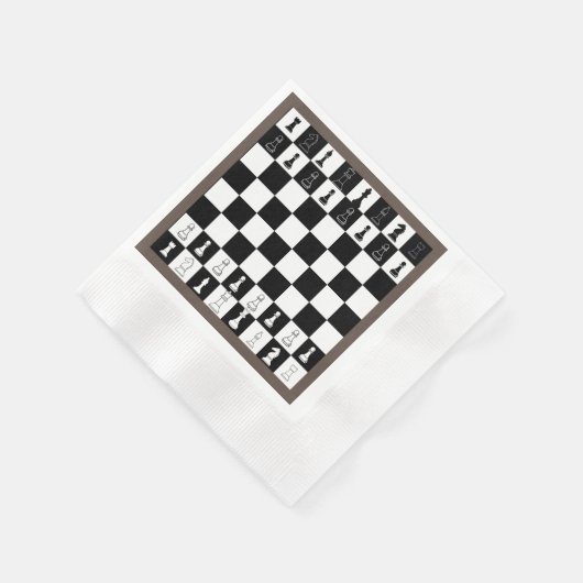 Serviette En Papier Papier d'échecs - Élégant échiquier Des (Coin)