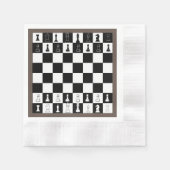Serviette En Papier Papier d'échecs - Élégant échiquier Des (Devant)