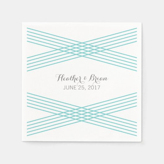 Serviette En Papier Papier Déco Turquoise Moderne (Devant)