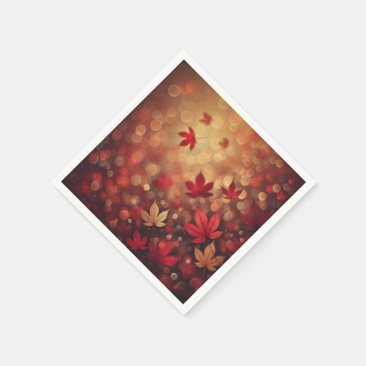 Serviette En Papier Papier Découpage Effet Bokeh Feuille de l'érable d (Coin)