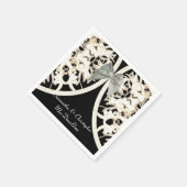 Serviette En Papier Papier dentelle noir et blanc coupé mariage damass (Coin)