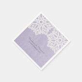 Serviette En Papier Papier dentelle violet élégant (Coin)