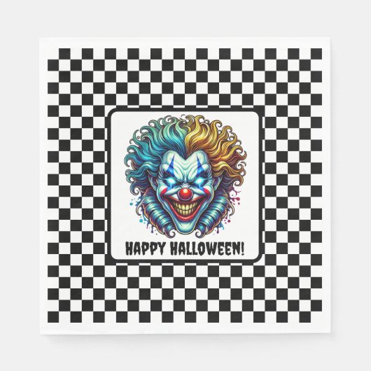 Serviette En Papier Papier d'Halloween Clown déplaisant Carnival Napki (Devant)