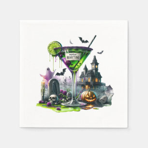 Serviette En Papier Papier d'Halloween Martini de minuit