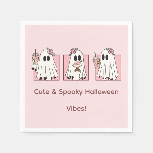 Serviette En Papier Papier d'Halloween mignon et Éffrayant serviettes (Devant)