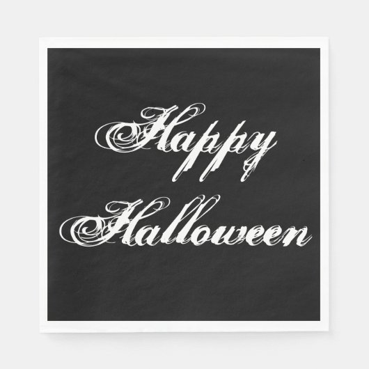 Serviette En Papier Papier d'Halloween noir Napkin (Devant)