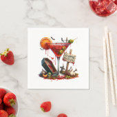 Serviette En Papier Papier d'Halloween Vampire Martini (En situation)
