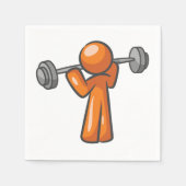 Serviette En Papier Papier d'haltérophilie de caractère orange (Devant)