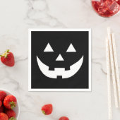 Serviette En Papier Papier d'horreur Jack-o'-lantern noir blanc (En situation)