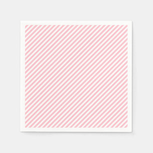 Serviette En Papier Papier diagonale rose et blanc de petite taille