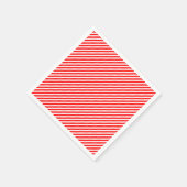 Serviette En Papier Papier diagonale rouge et blanc de petite taille (Coin)