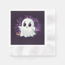 Papier d'illustration mignonne Halloween Ghost Nap