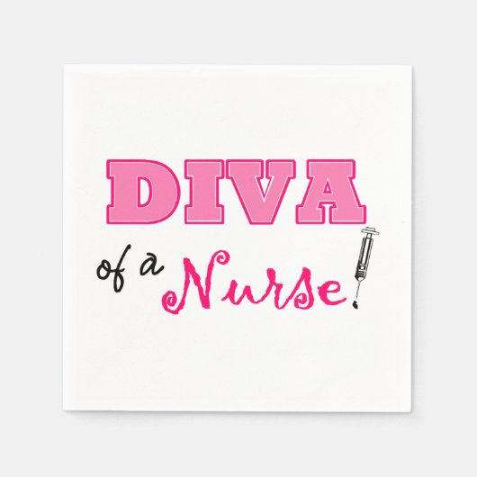 Serviette En Papier Papier "DIVA of a Nurse" (Devant)
