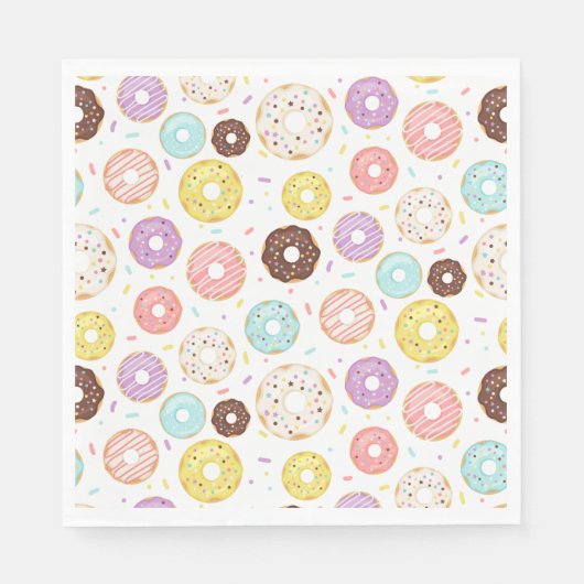 Serviette En Papier Papier Donut Party (Devant)
