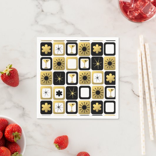 Serviette En Papier Papier doré rétro (En situation)