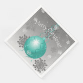Serviette En Papier Papier d'ornement de Noël turquoise (Coin)