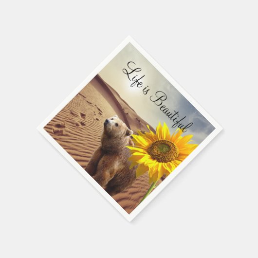 Serviette En Papier Papier d'ours floral de tournesol (Coin)