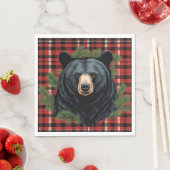 Serviette En Papier Papier d'ours noir Majestic nord Napkin (En situation)