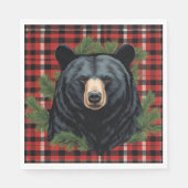Serviette En Papier Papier d'ours noir Majestic nord Napkin (Devant)