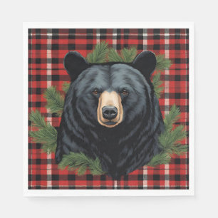 Serviette En Papier Papier d'ours noir Majestic nord Napkin