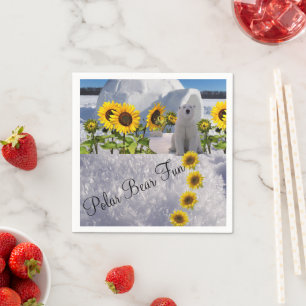 Serviette En Papier Papier d'ours polaire de tournesol
