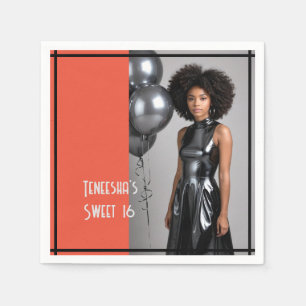 Serviette En Papier papier doux 16 partie napkin coral noir