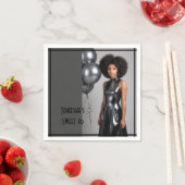 Serviette En Papier papier doux 16 parties napkin gris noir (En situation)