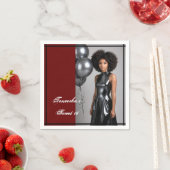 Serviette En Papier papier doux 16 parties serviette rouge noir (En situation)