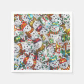 Serviette En Papier Papier doux Snowmen (Devant)