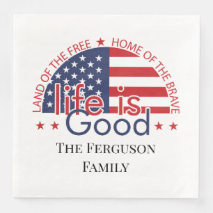 Serviette En Papier Papier Drapeau Américain Patriotique Napkin