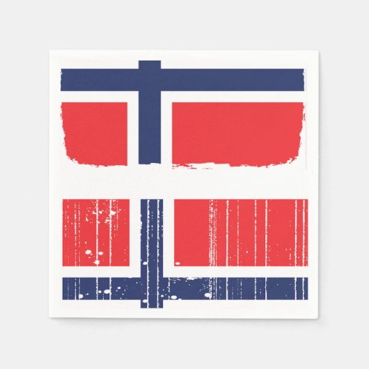 Serviette En Papier Papier Drapeau Norvège (Devant)