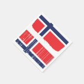 Serviette En Papier Papier Drapeau Norvège (Coin)