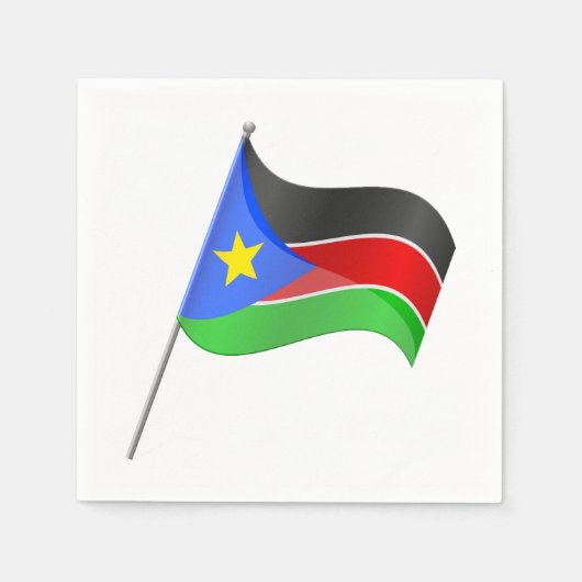 Serviette En Papier Papier Drapeau Sud-Soudan (Devant)