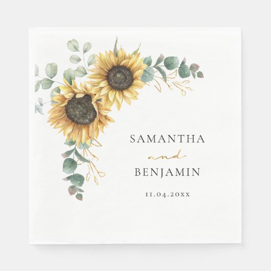 Serviette En Papier Papier du mariage floral (Devant)