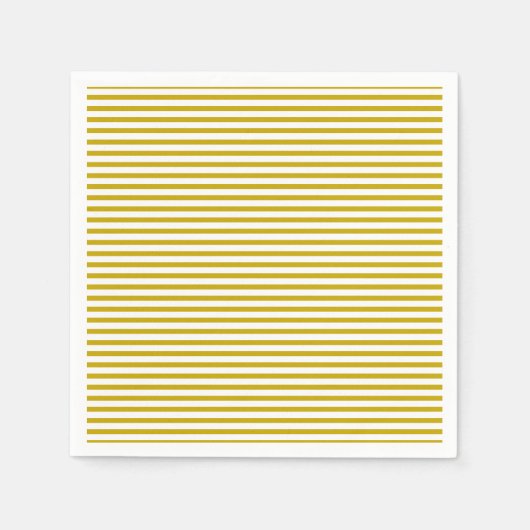 Serviette En Papier Papier du parti motif jaune moutarde rayures blanc (Devant)