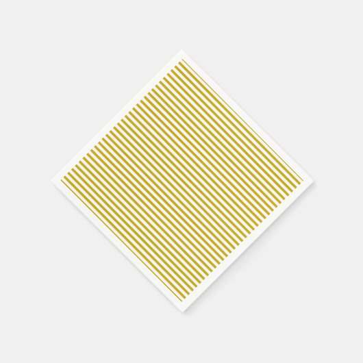 Serviette En Papier Papier du parti motif jaune moutarde rayures blanc (Coin)