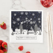 Serviette En Papier Papier du village de Noël Napkin (En situation)