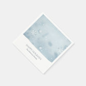 Serviette En Papier Papier Dusty Blue Snowflake Napkin (Coin)