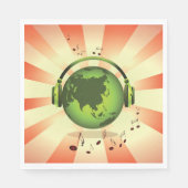 Serviette En Papier Papier Earth Music (Devant)