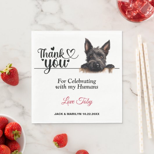 Serviette En Papier Papier écossais Terrier Napkin (En situation)