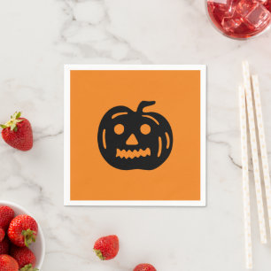 Serviette En Papier Papier éffrayant Halloween noir orange Jack-o'-lan