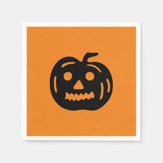 Serviette En Papier Papier éffrayant Halloween noir orange Jack-o'-lan (Devant)