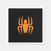 Serviette En Papier Papier éffrayant noir orange d'Halloween (Devant)