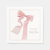 Serviette En Papier Papier élégant Baby shower Bow rose (Devant)